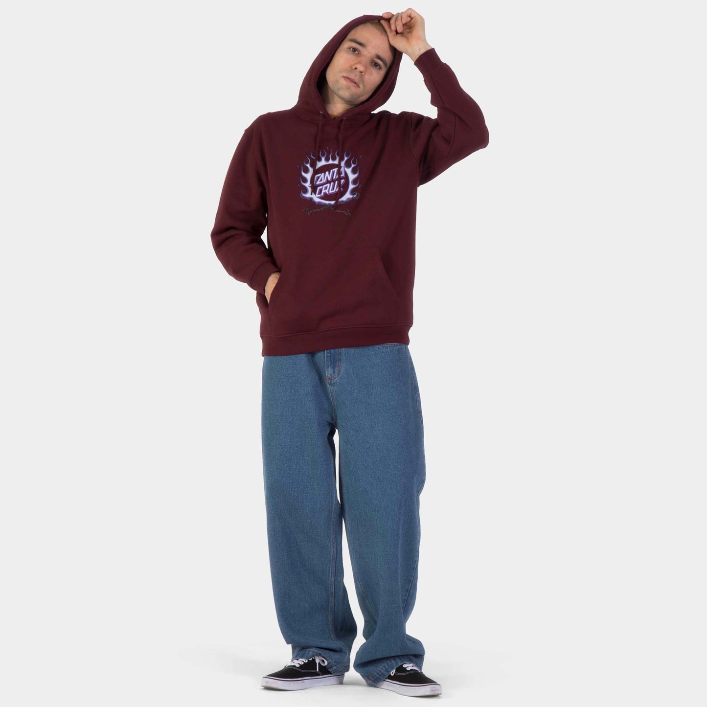 Santa Cruz | Forging Dot Centre Hoodie Dark Plum