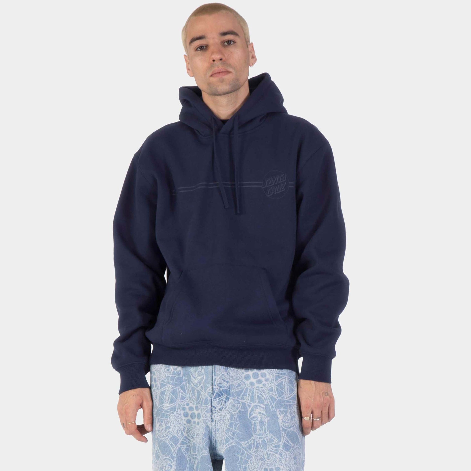 Santa Cruz | Tonal Opus Dot Stripe Hoodie Midnight Blue