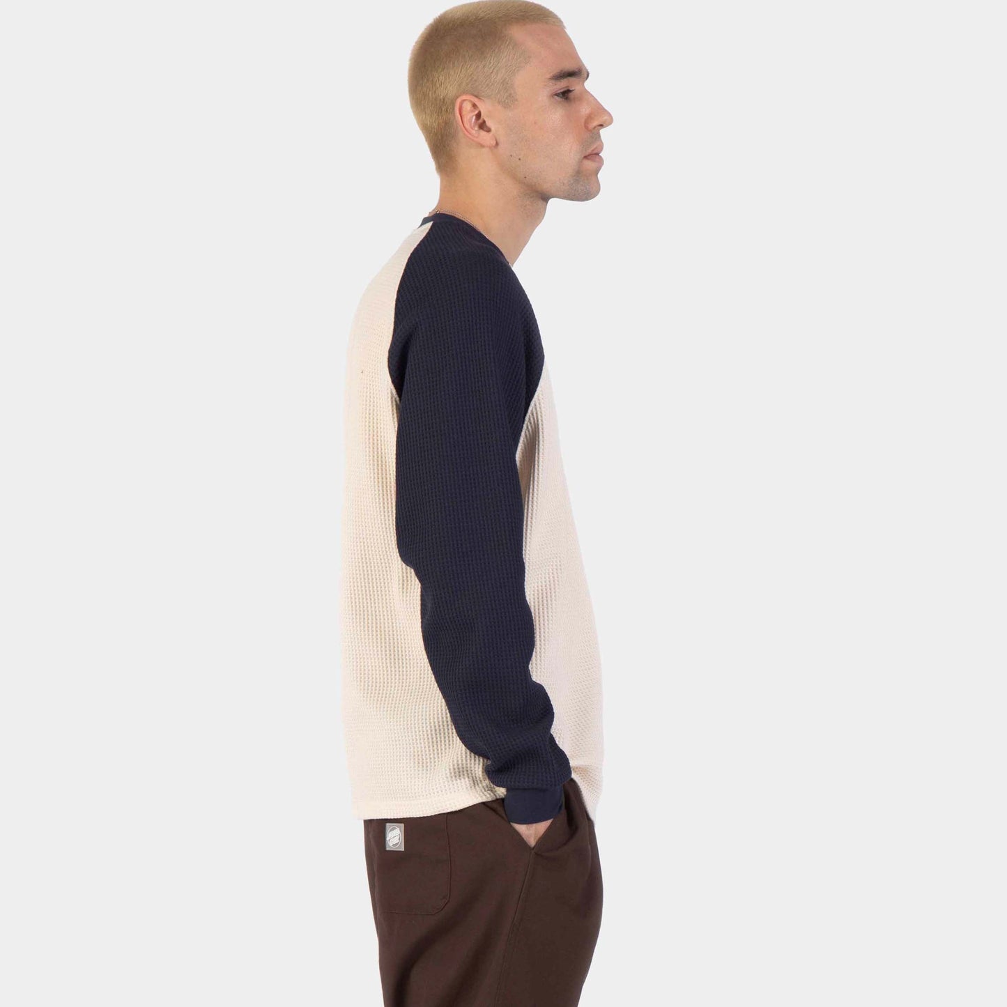 Santa Cruz | Classic Strip Raglan Long Sleeve T Shirt Wax Paper Midnight Blue