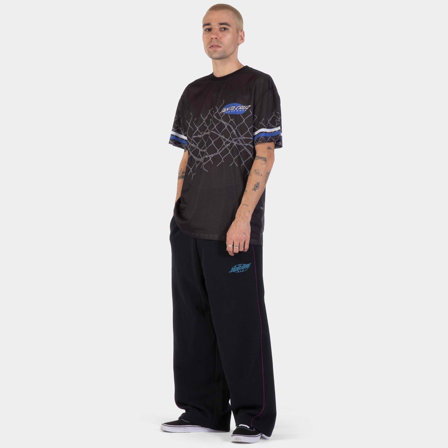 Santa Cruz | Pinstripe Wide Leg Jogger Black