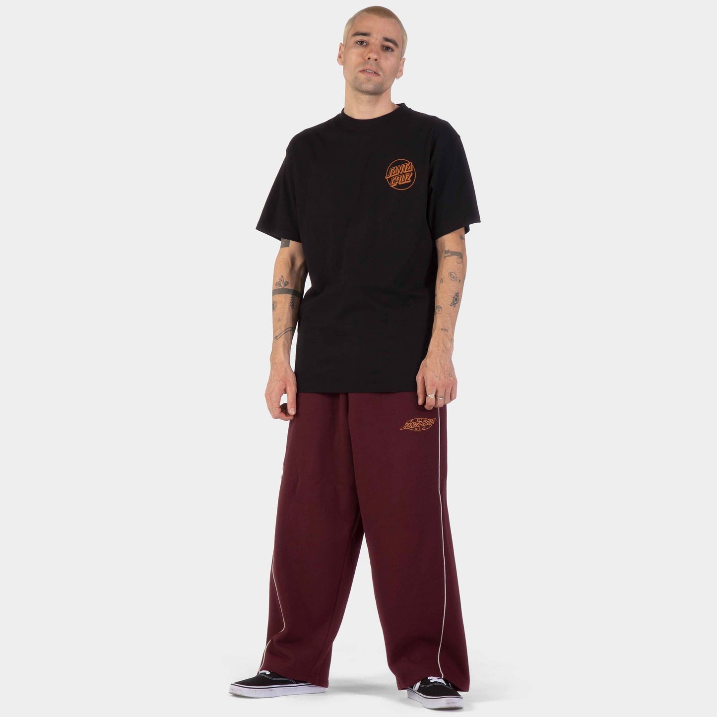 Santa Cruz | Pinstripe Wide Leg Jogger Dark Plum