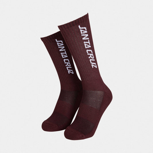 Santa Cruz Strip Socks (3 Pack) Socks Dark Cherry/White/Navy