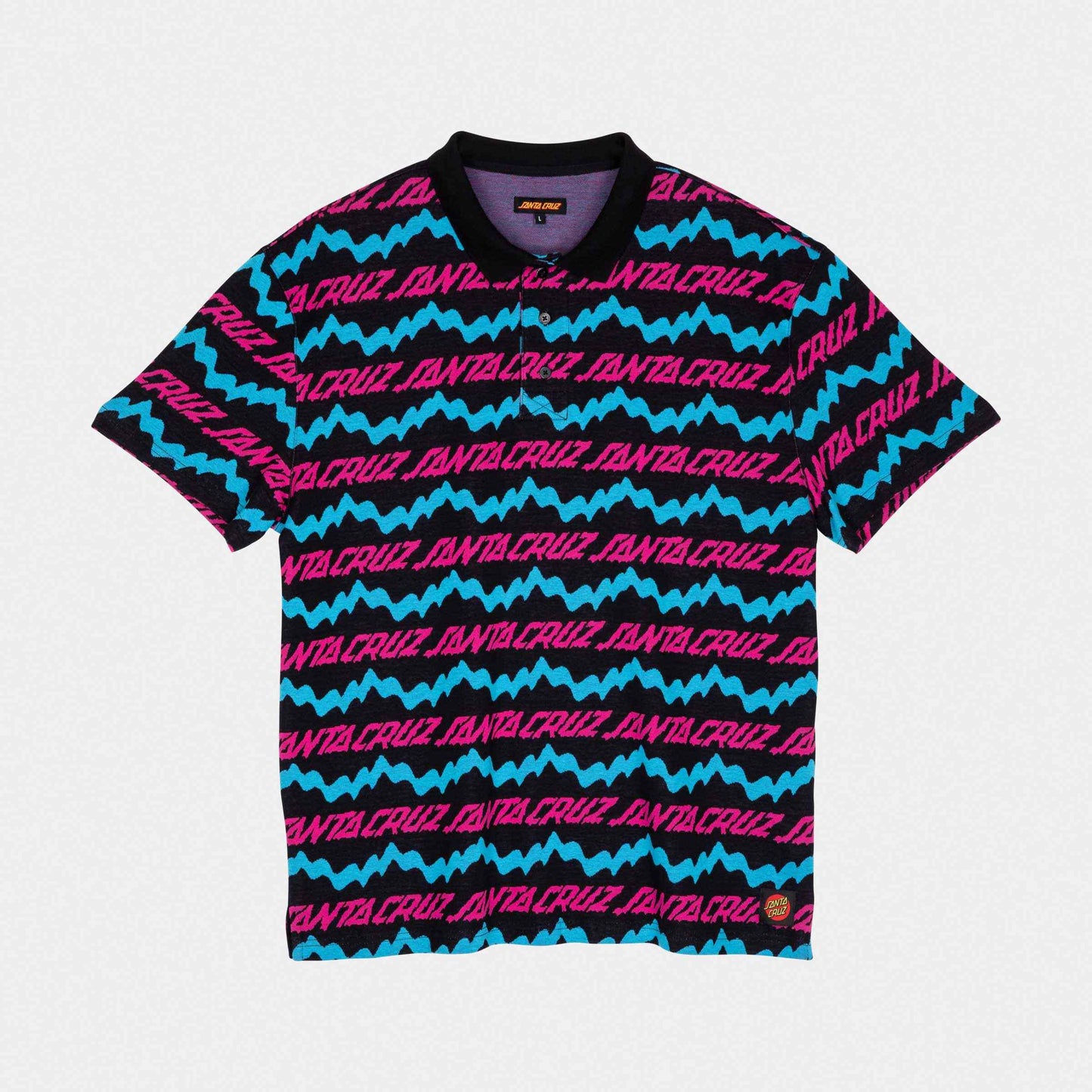 Santa Cruz Slime Drip Short Sleeve Polo Black