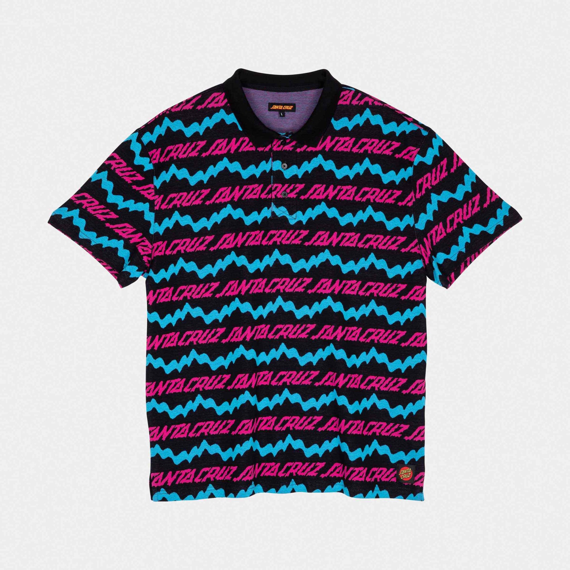 Santa Cruz Slime Drip Short Sleeve Polo Black