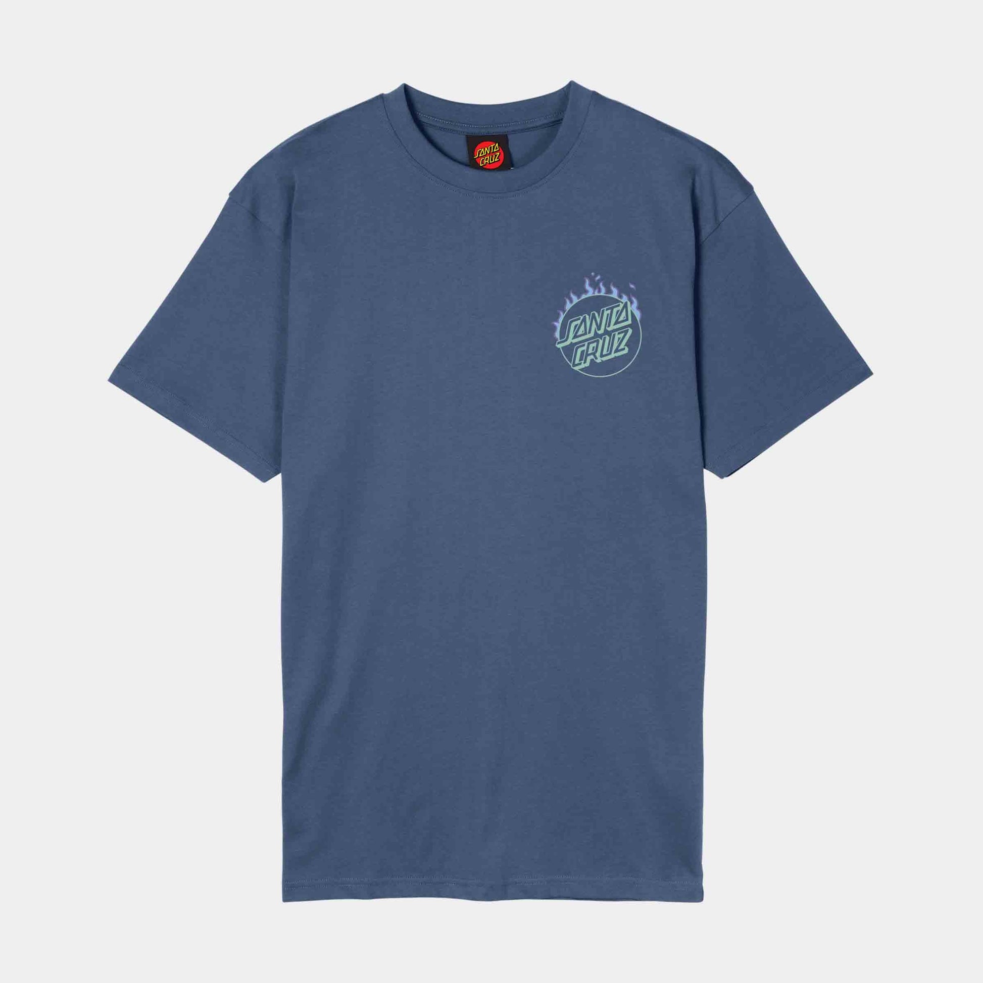 Santa Cruz Burnt Opus OVRSZD T-Shirt Heritage Blue