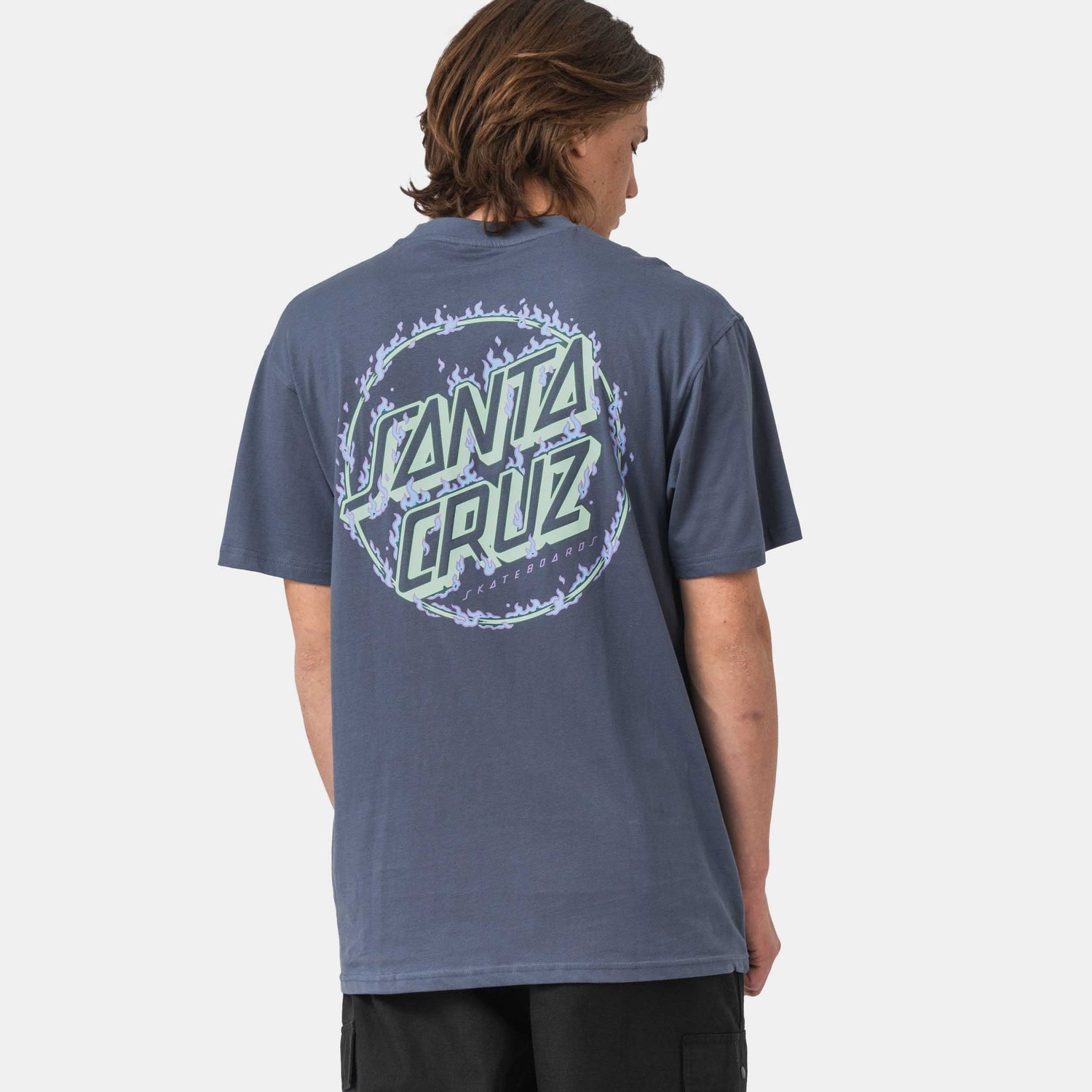 Santa Cruz Burnt Opus OVRSZD T-Shirt Heritage Blue