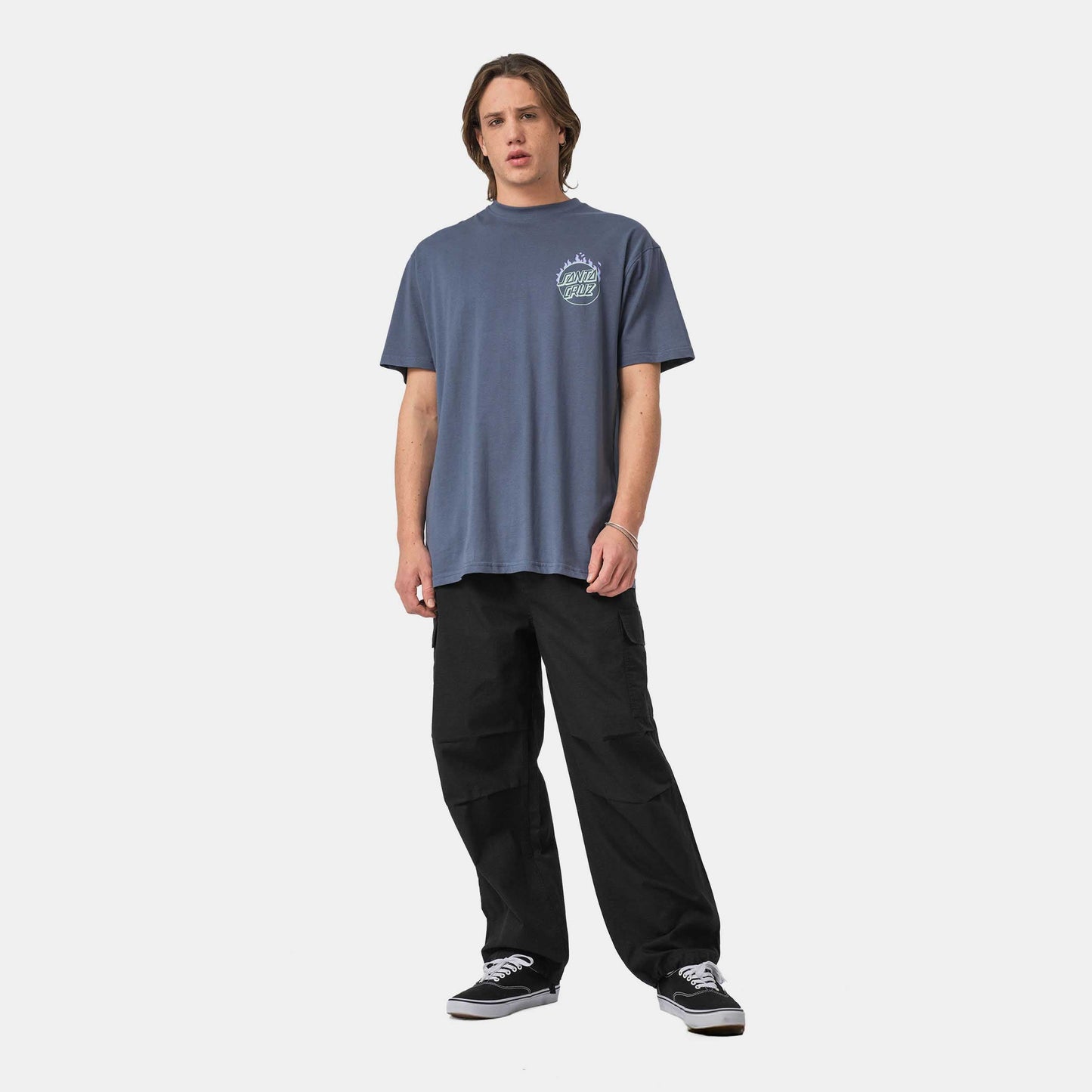 Santa Cruz Burnt Opus OVRSZD T-Shirt Heritage Blue