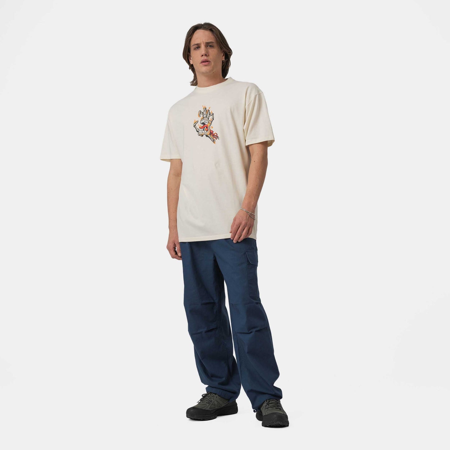 Santa Cruz Burnt Bone Hand T-Shirt Unbleached Cotton