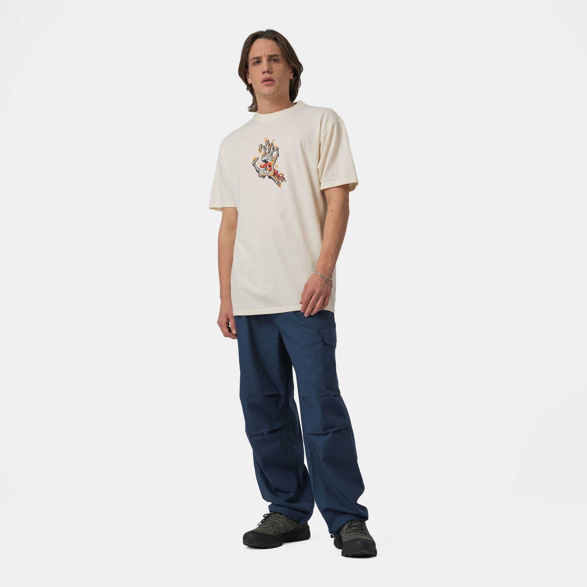 Santa Cruz Burnt Bone Hand T-Shirt Unbleached Cotton