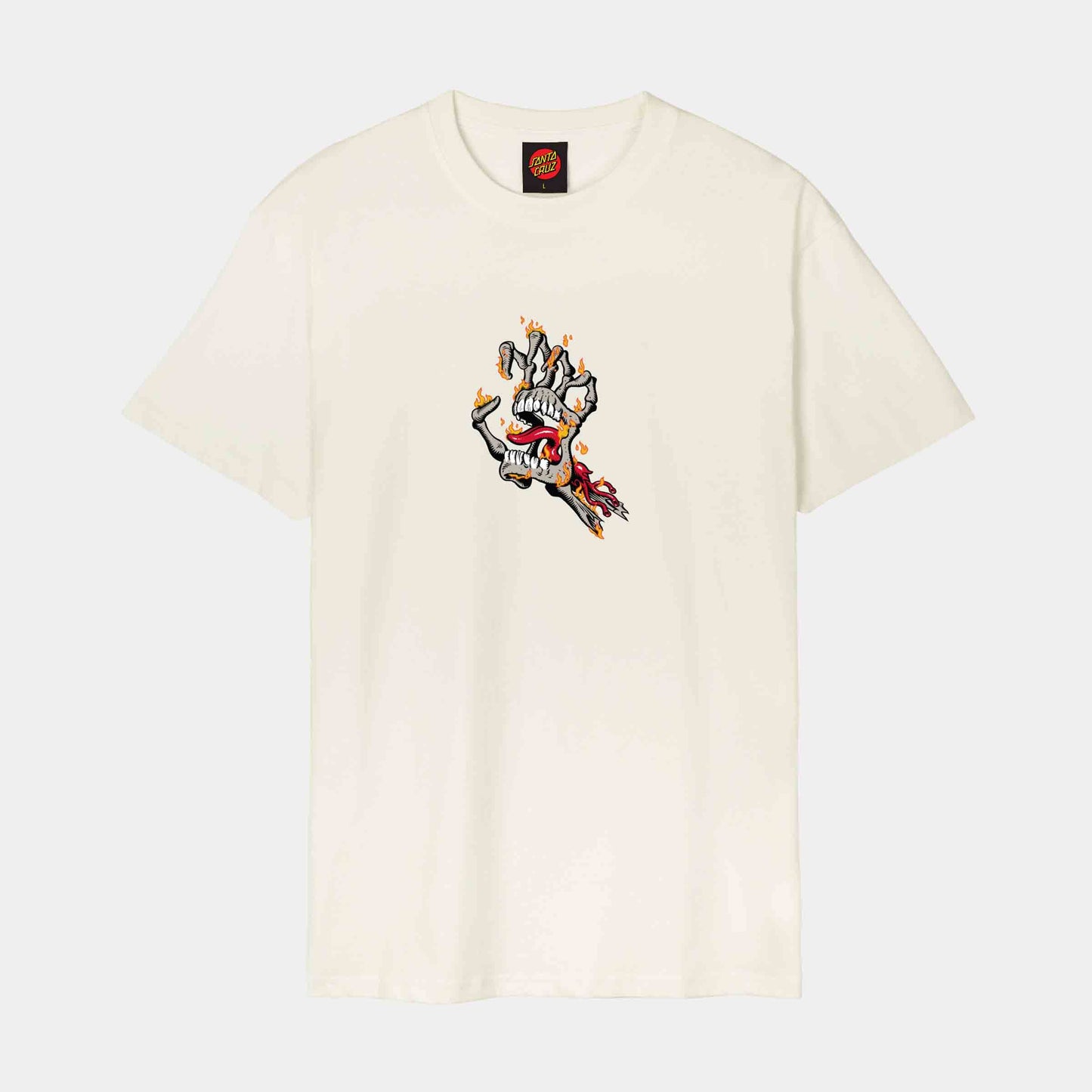 Santa Cruz Burnt Bone Hand T-Shirt Unbleached Cotton