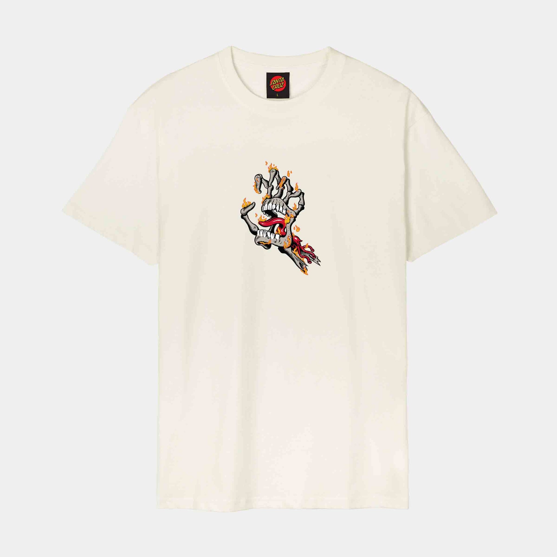 Santa Cruz Burnt Bone Hand T-Shirt Unbleached Cotton