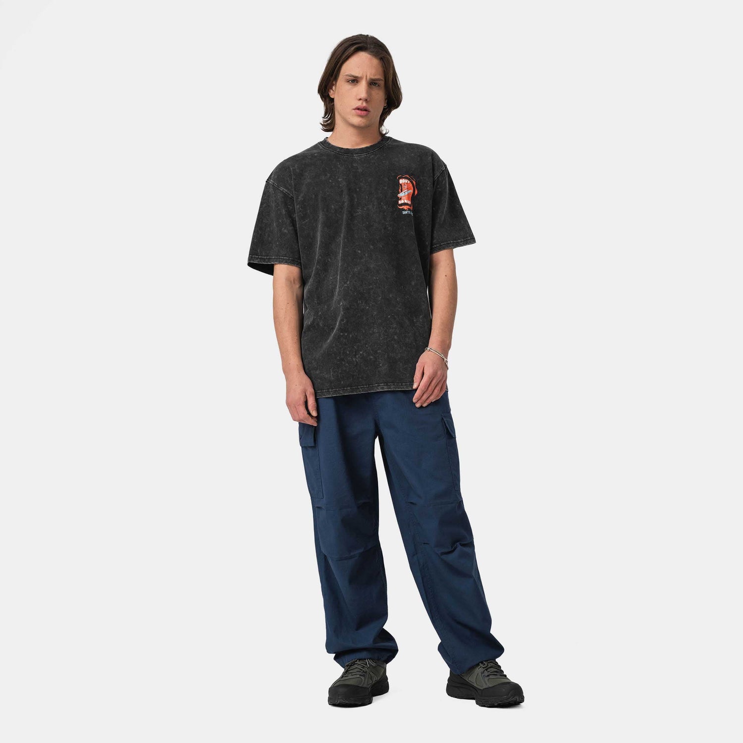 Santa Cruz VTG Screaming Connect T-Shirt Black Acid Wash