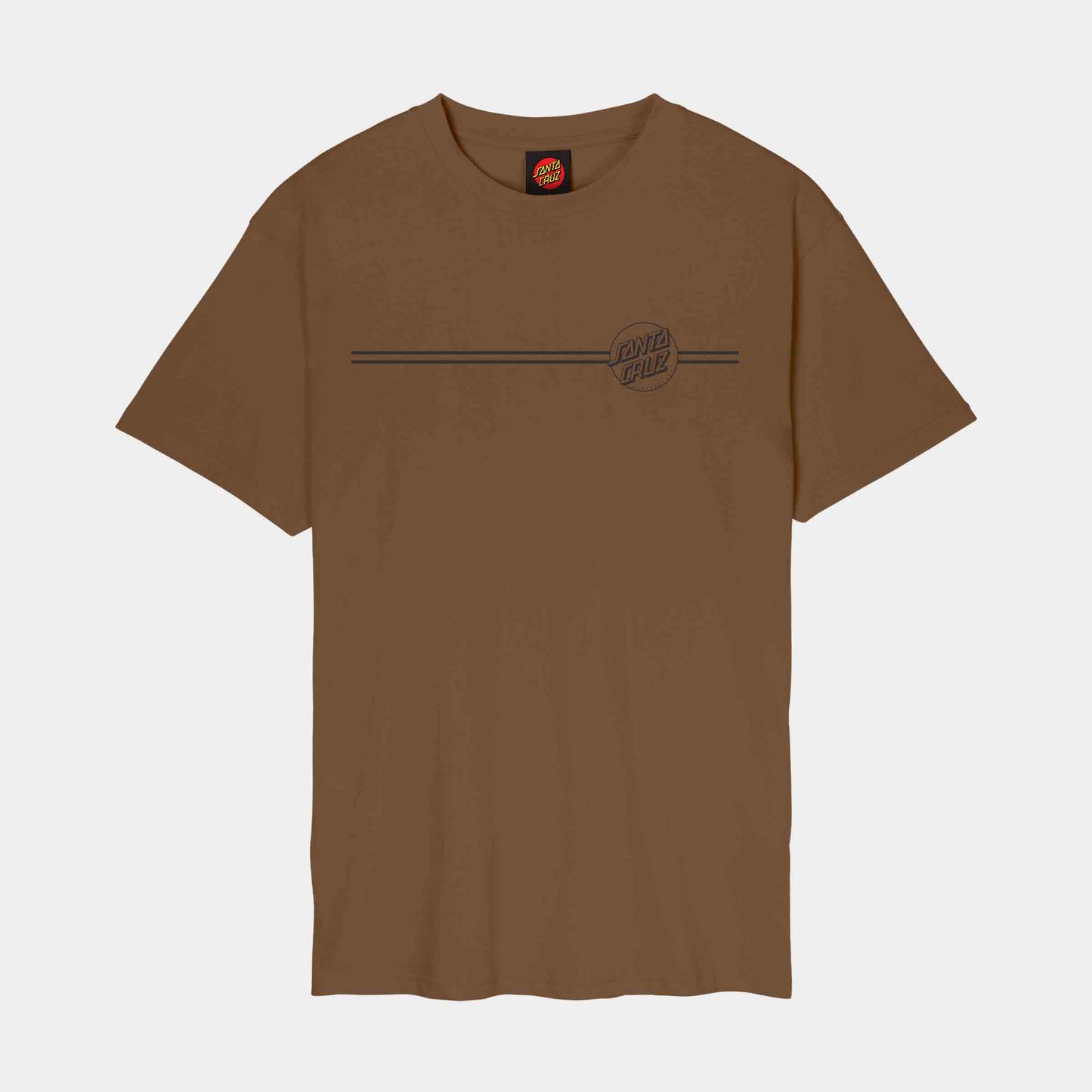 Santa Cruz Tonal Opus Dot Stripe T-Shirt Chestnut