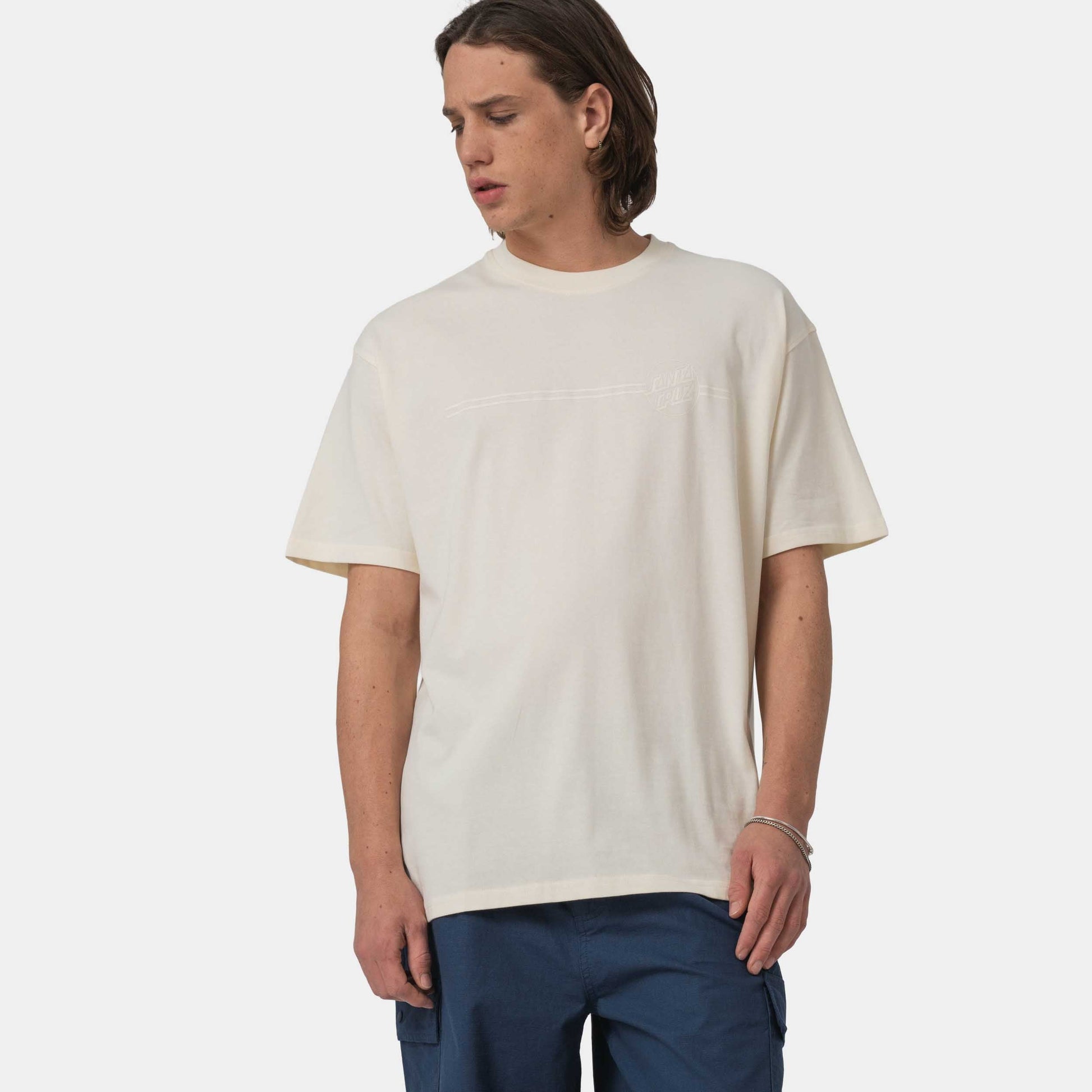 Santa Cruz Tonal Opus Dot Stripe T-Shirt Unbleached Cotton