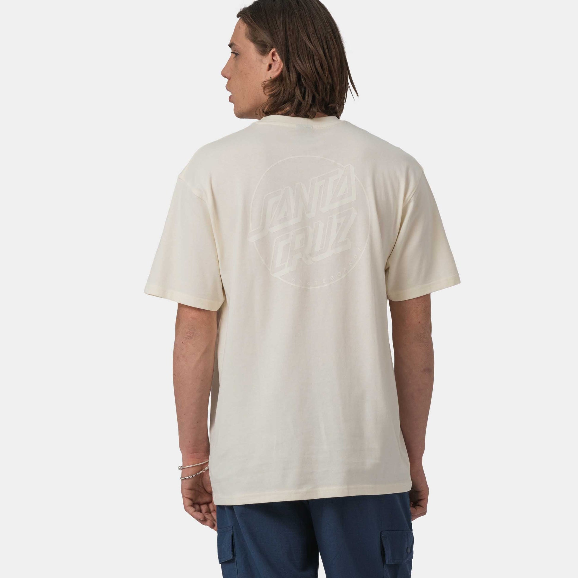 Santa Cruz Tonal Opus Dot Stripe T-Shirt Unbleached Cotton