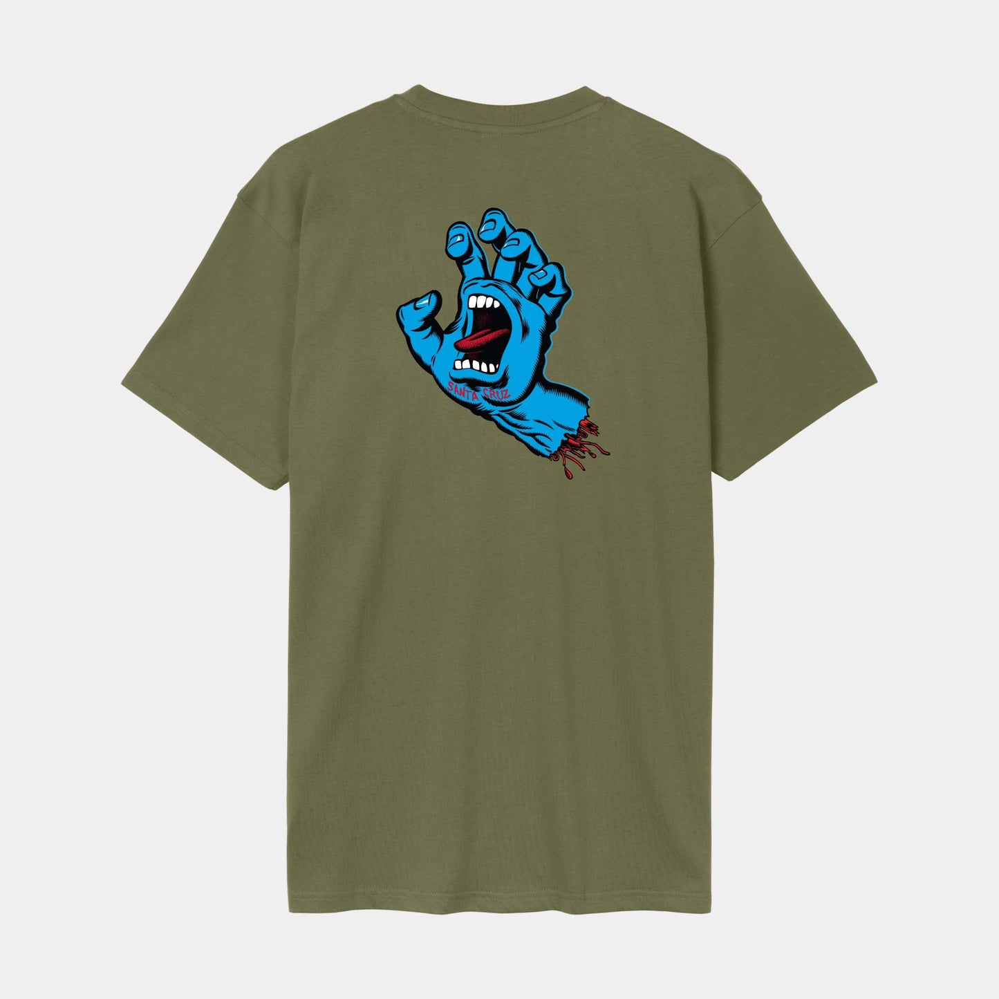 Santa Cruz | Screaming Hand Chest T Shirt Deep Olive
