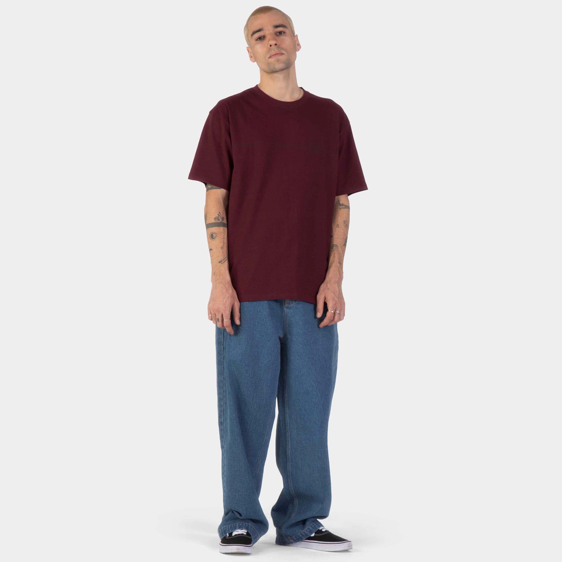 Santa Cruz | Tonal Opus Dot Stripe T Shirt Dark Plum