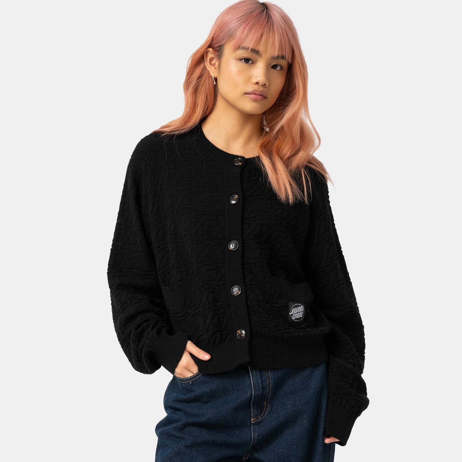 Santa Cruz Wharf Knit Cardigan Black