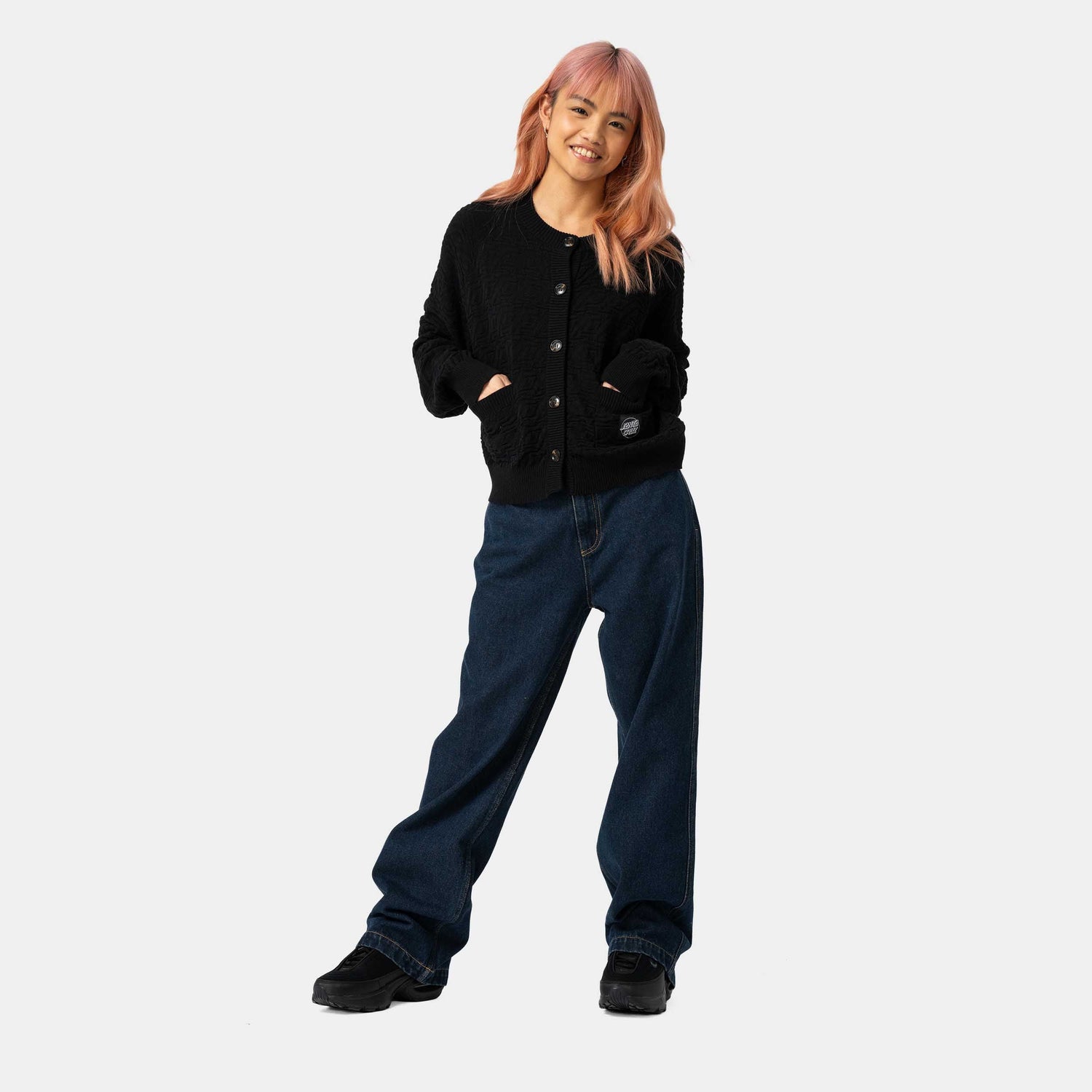 Santa Cruz Wharf Knit Cardigan Black