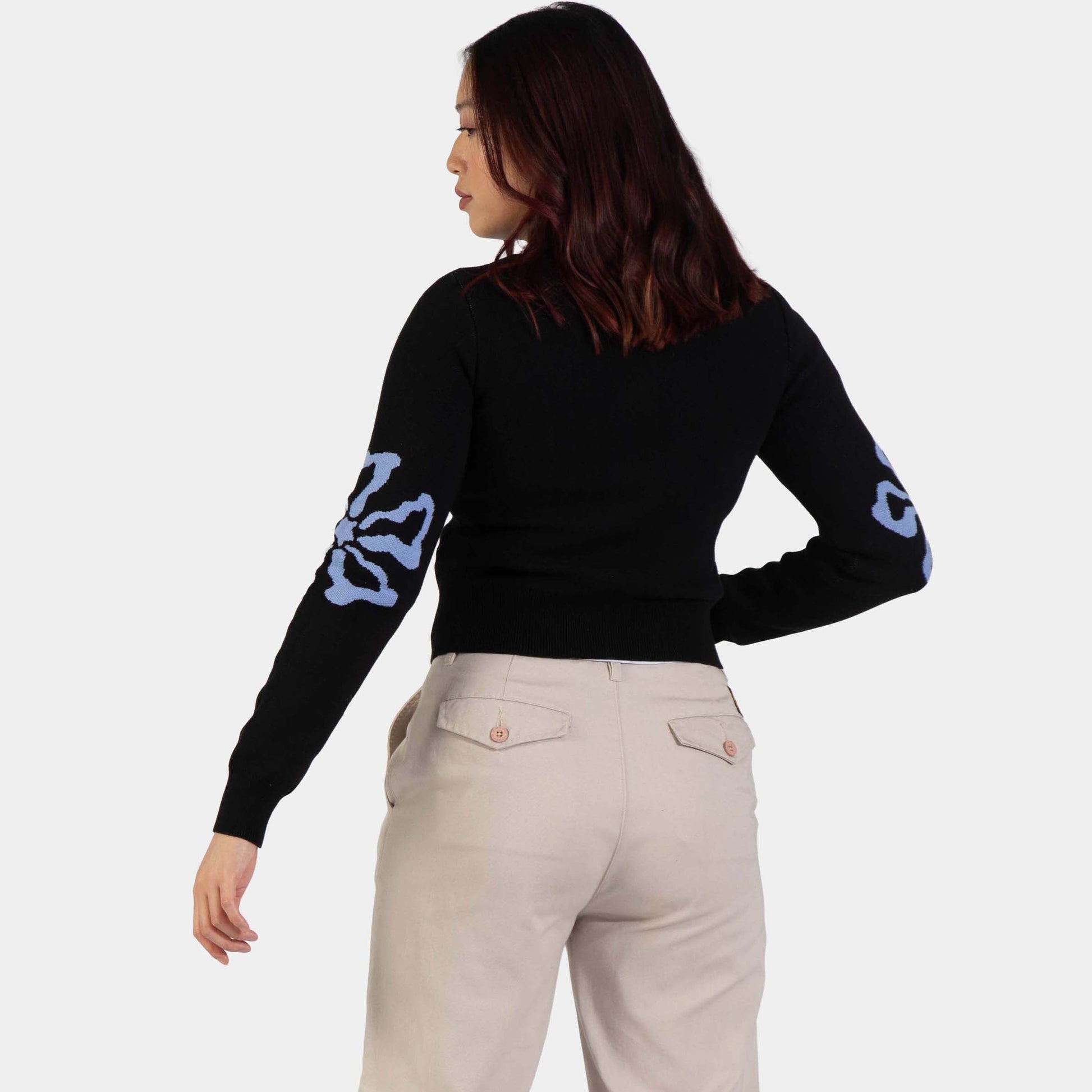 Santa Cruz | Flower Knit Track Top Black Wash