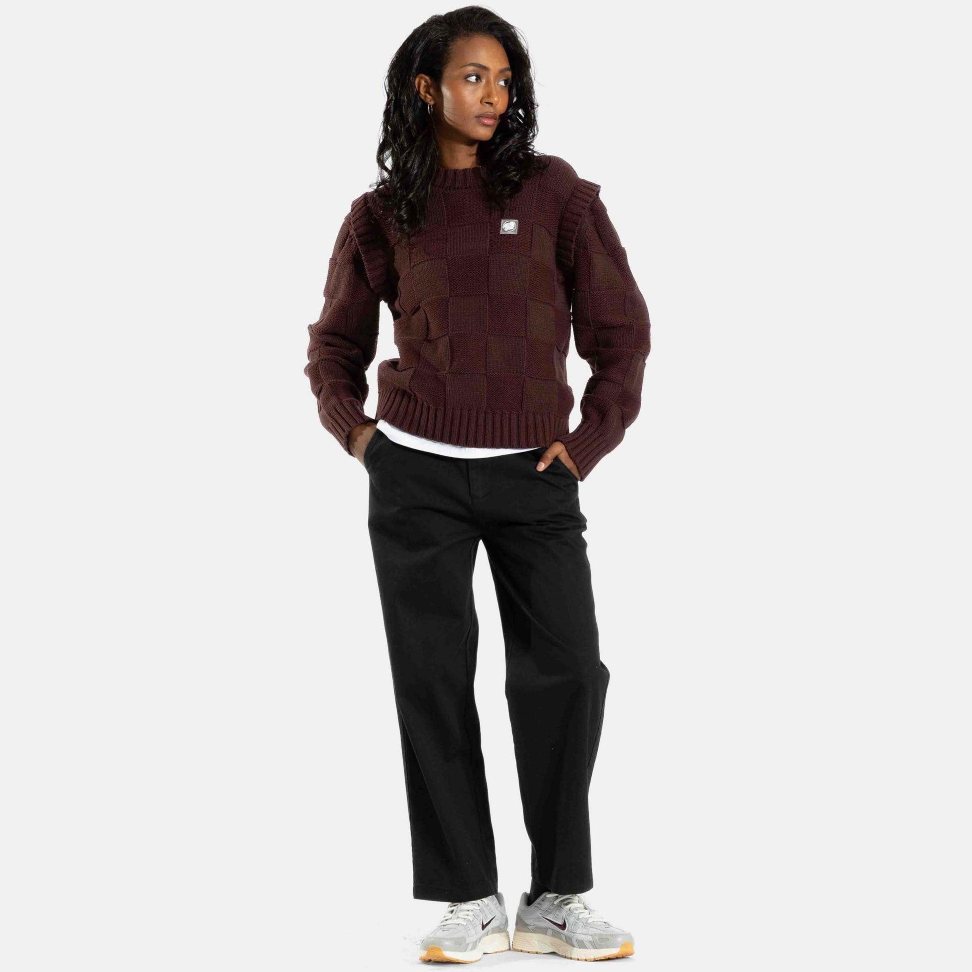 Santa Cruz | Check 2 In 1 Knit Crew Cocoa Powder