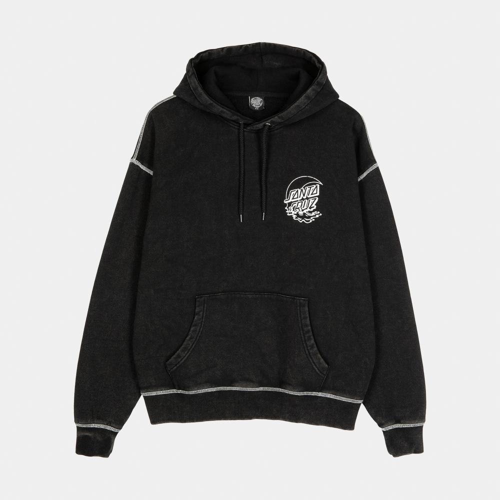 Santa Cruz | Moon Dot Reflection Front Hoodie Black Acid Wash