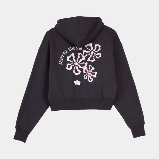 Santa Cruz | Chrome Flower Stack Hoodie Black Wash
