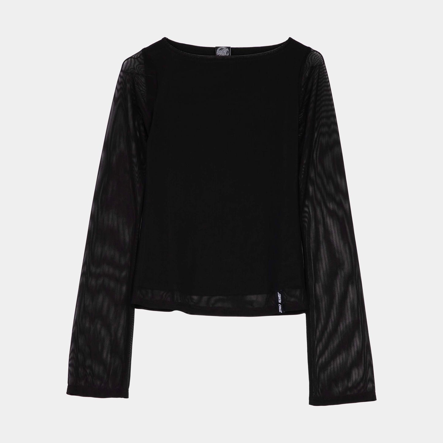 Santa Cruz | Strip Boat Neck Long Sleeve Top Black