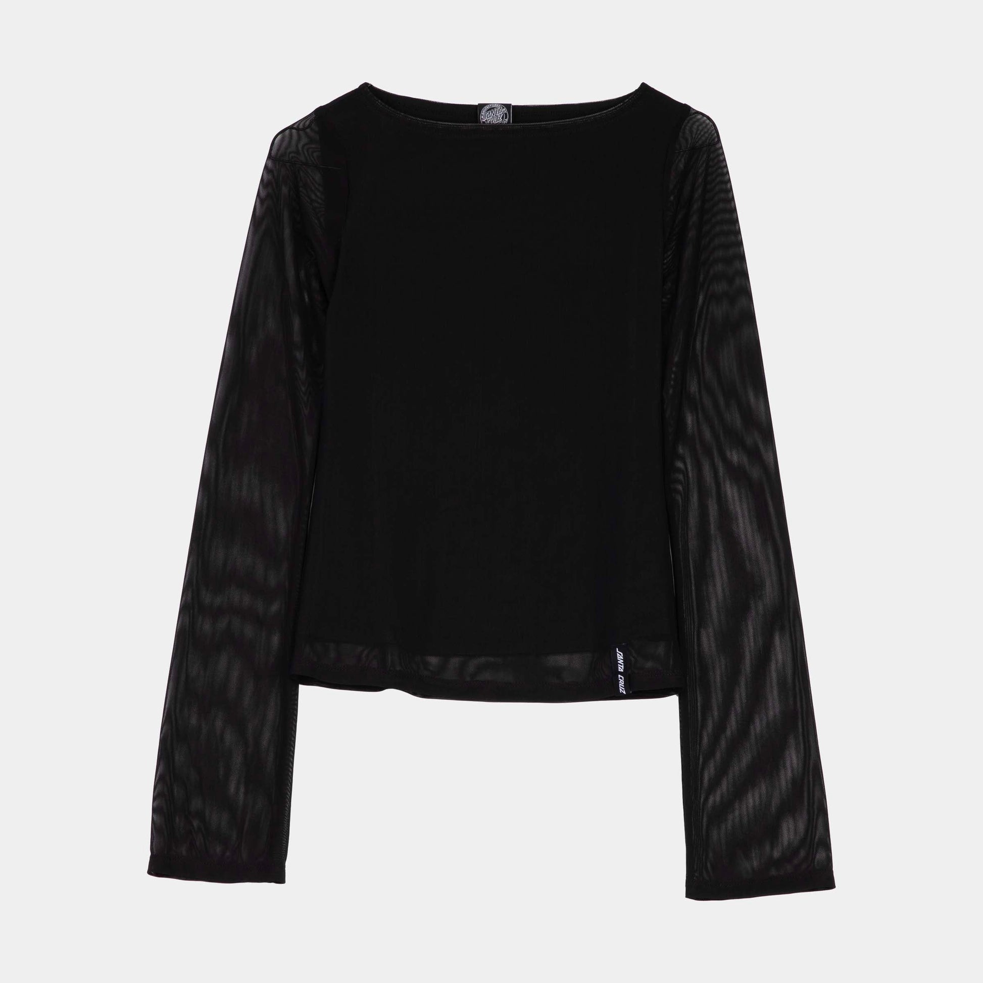 Santa Cruz | Strip Boat Neck Long Sleeve Top Black