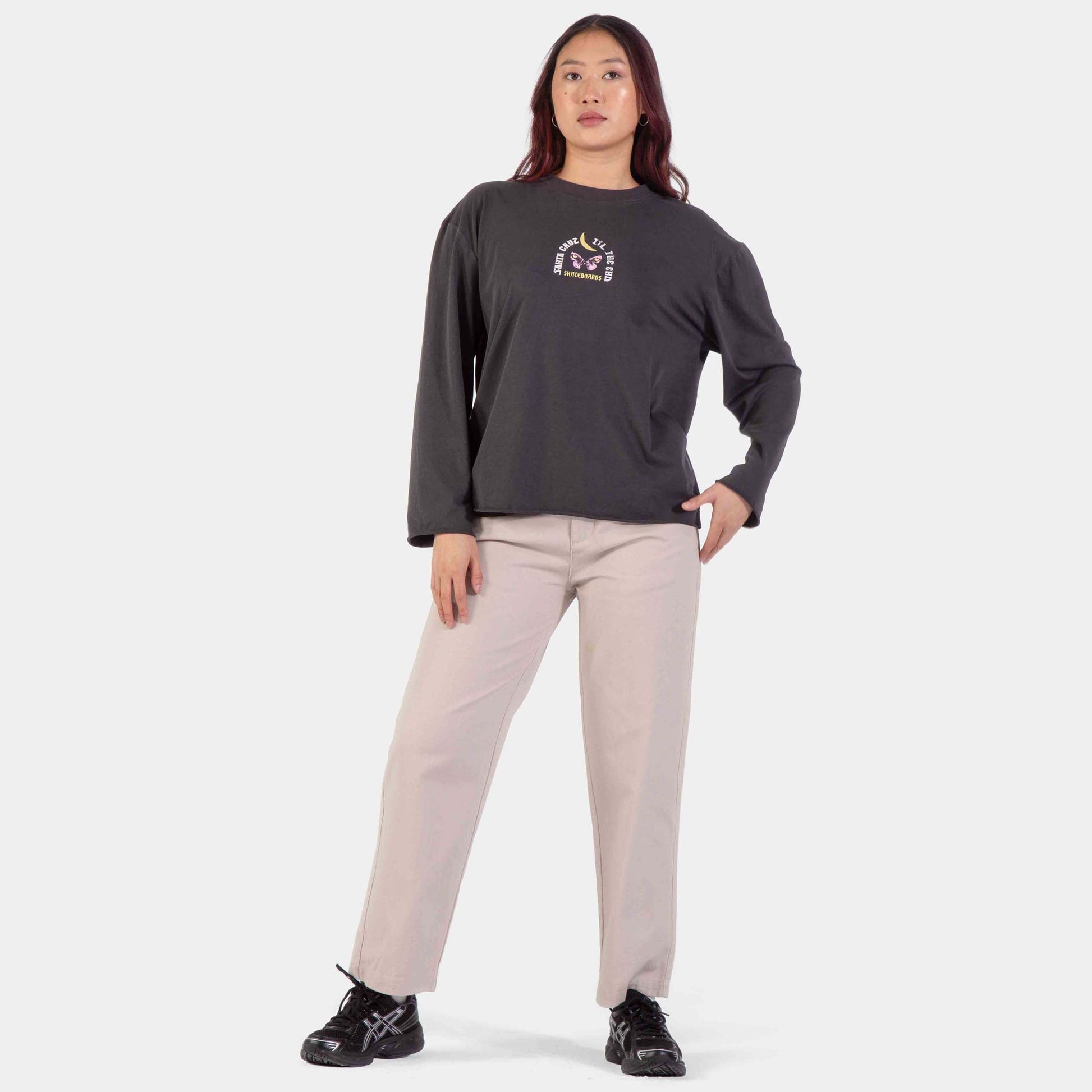 Santa Cruz | Night Visions Mini Long Sleeve T Shirt Charcoal Wash