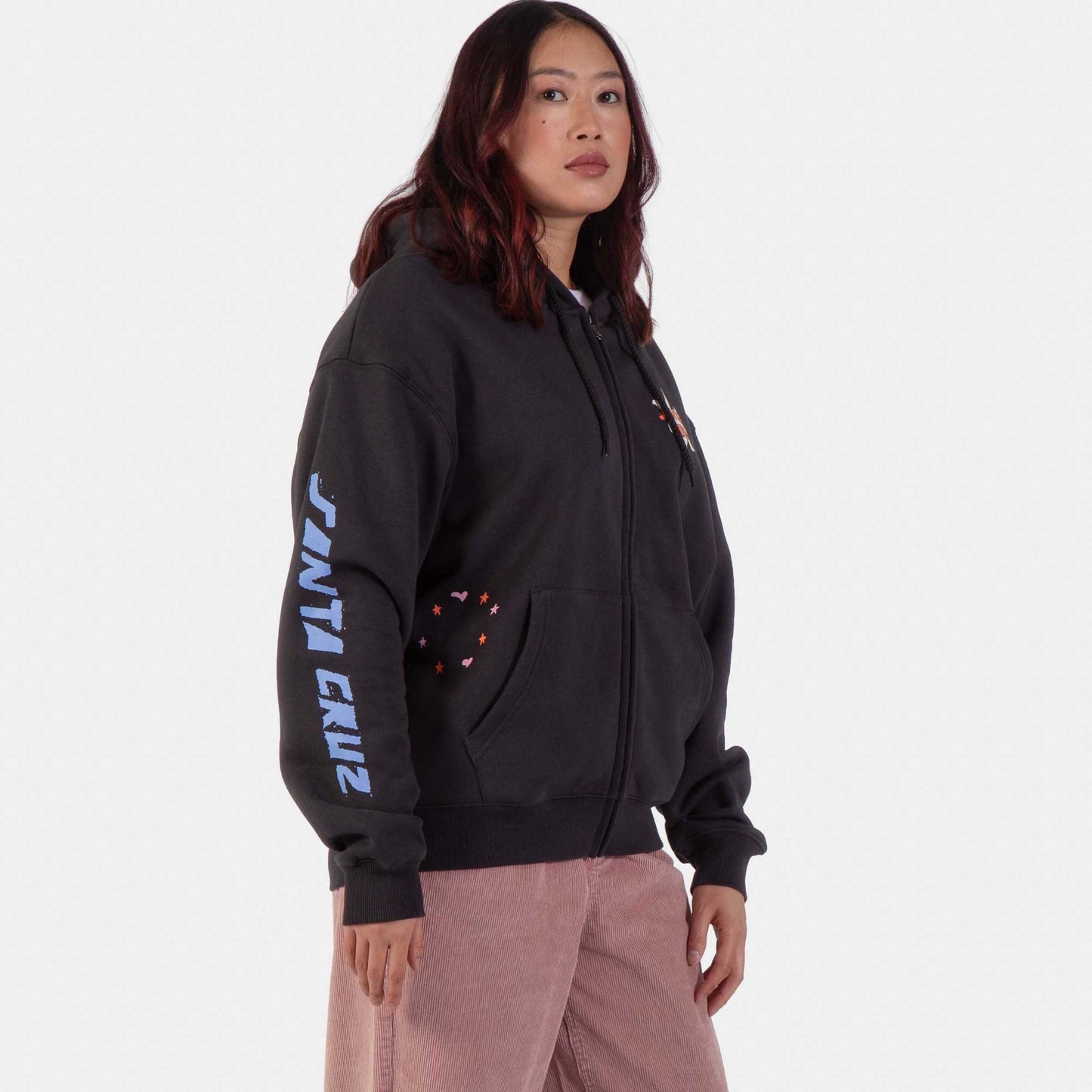Santa Cruz | Grow Zip Hoodie Black Wash