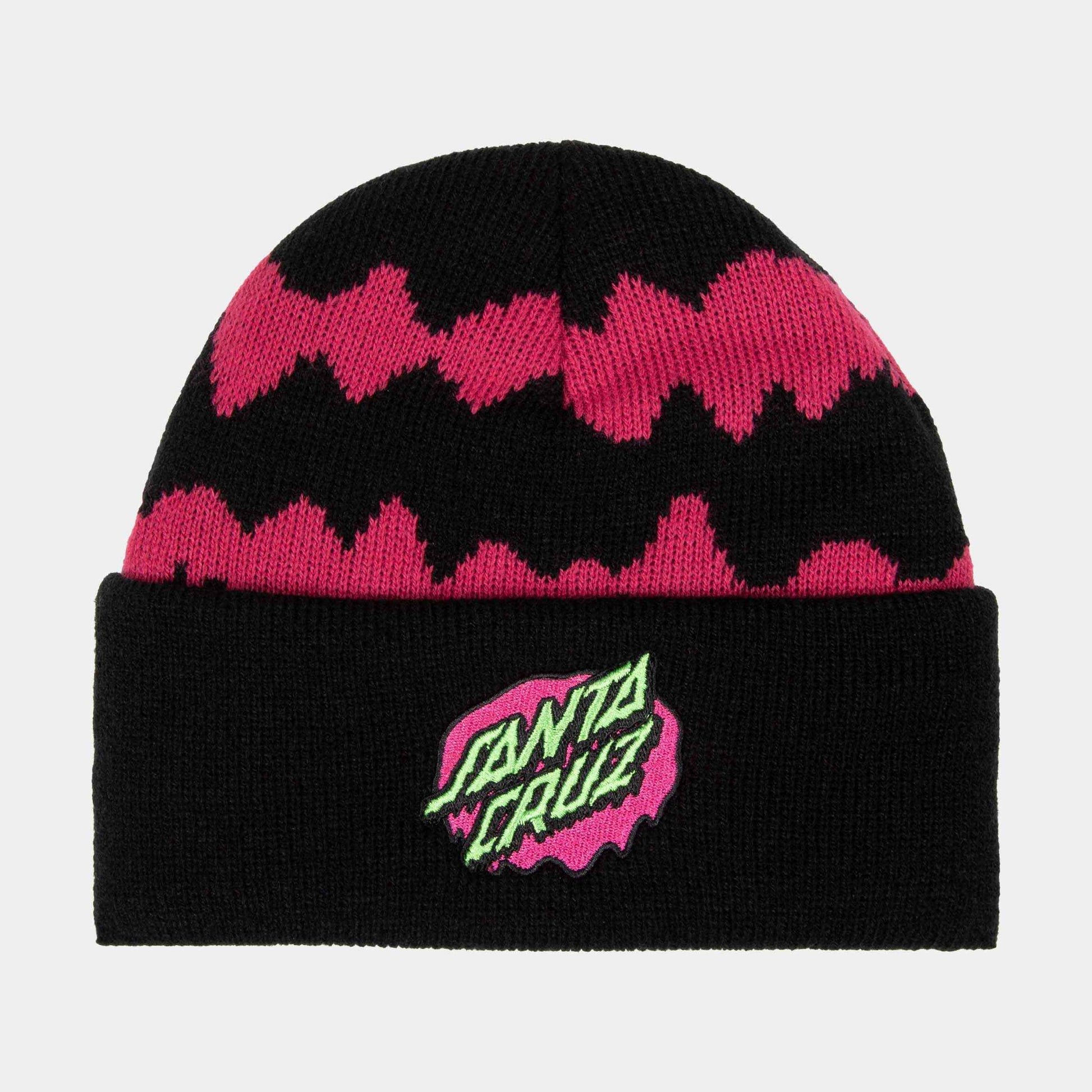 Santa Cruz Youth Slime Stripe Beanie Black Slime Stripe
