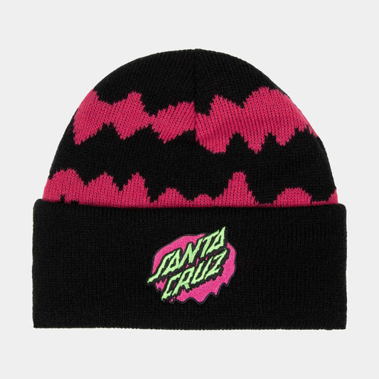 Santa Cruz Youth Slime Stripe Beanie Black Slime Stripe