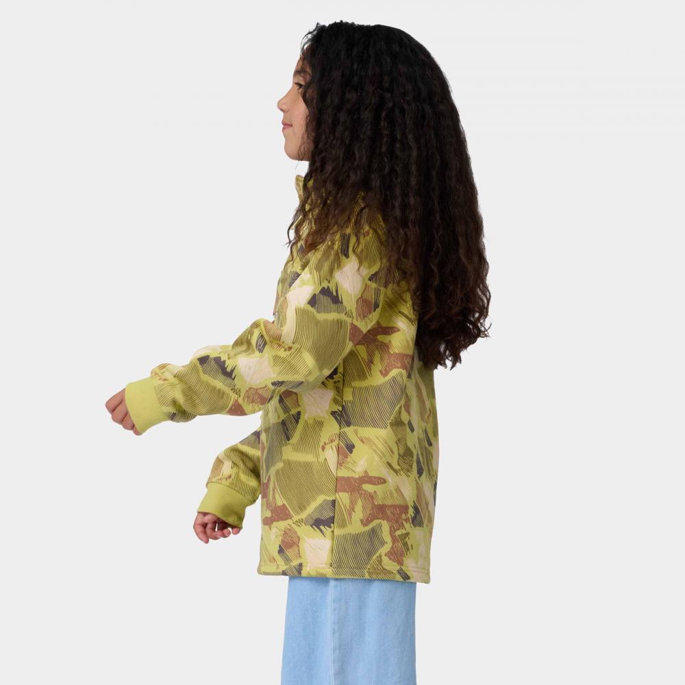 Santa Cruz | Youth Strip Oval 1/4 Zip Crew Faded Khaki Camo