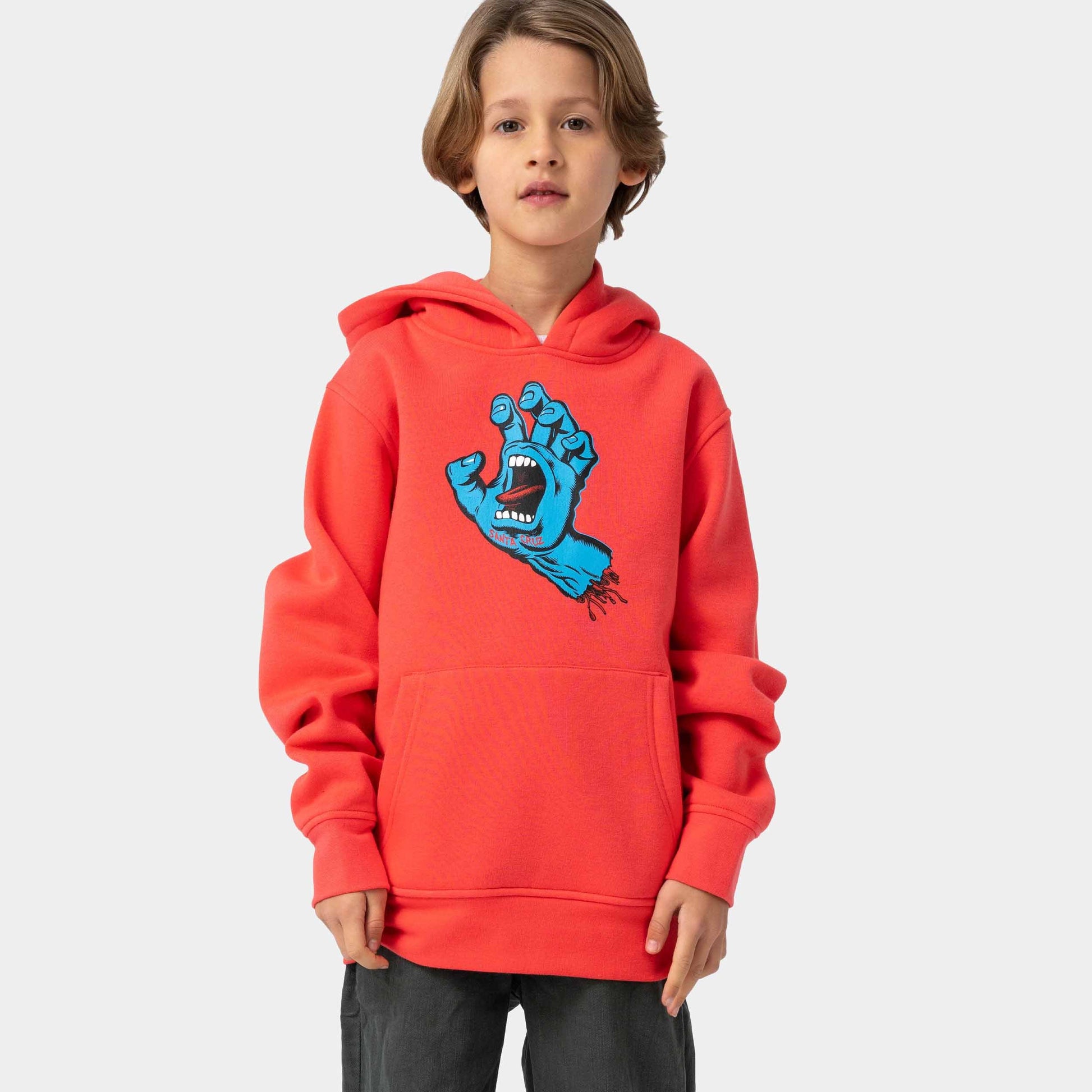 Santa Cruz Youth Screaming Hand Hoodie Bright Red