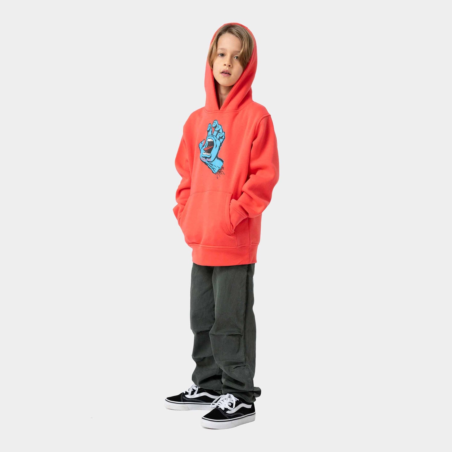 Santa Cruz Youth Screaming Hand Hoodie Bright Red