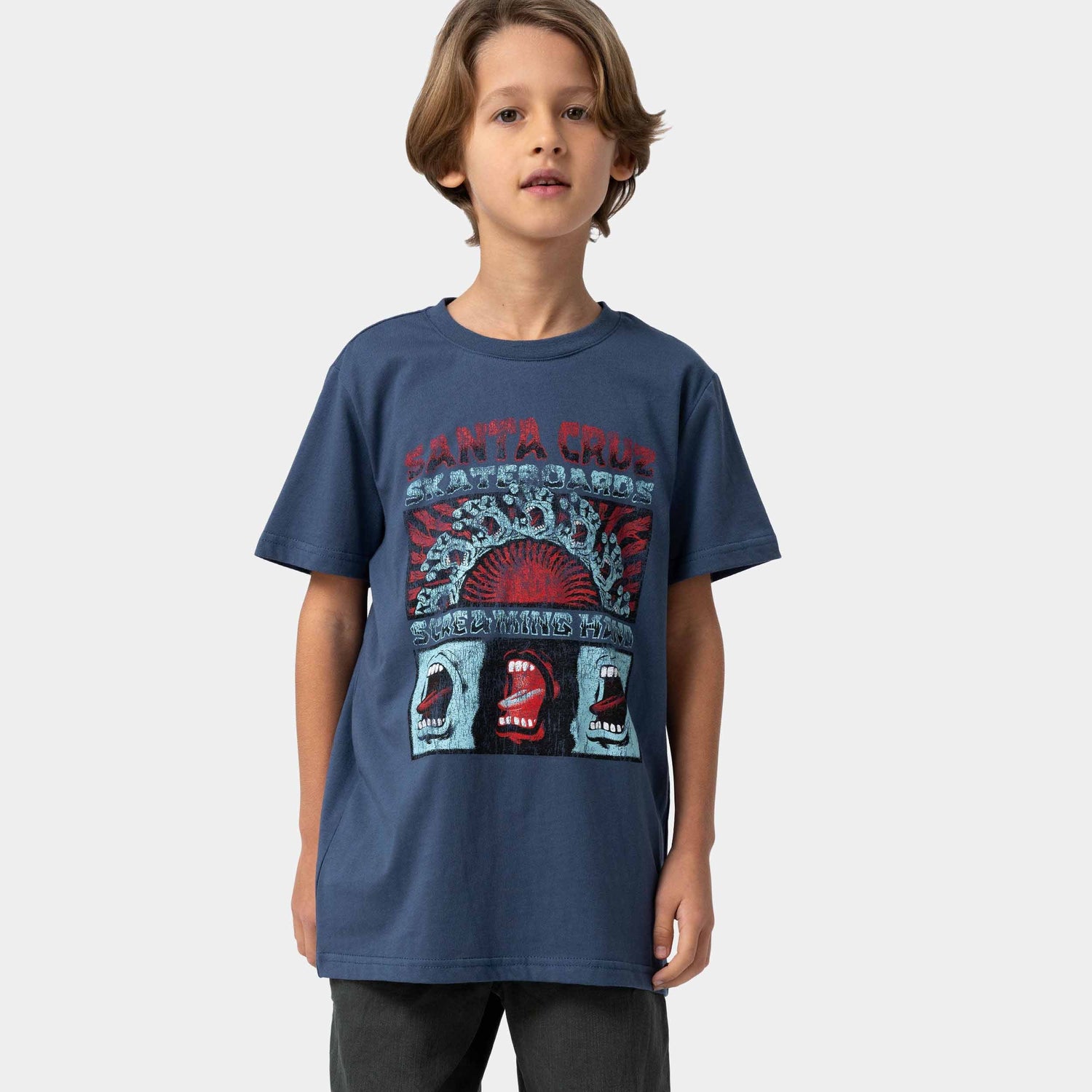 Santa Cruz Youth VTG Screaming Connect T-Shirt Heritage Blue