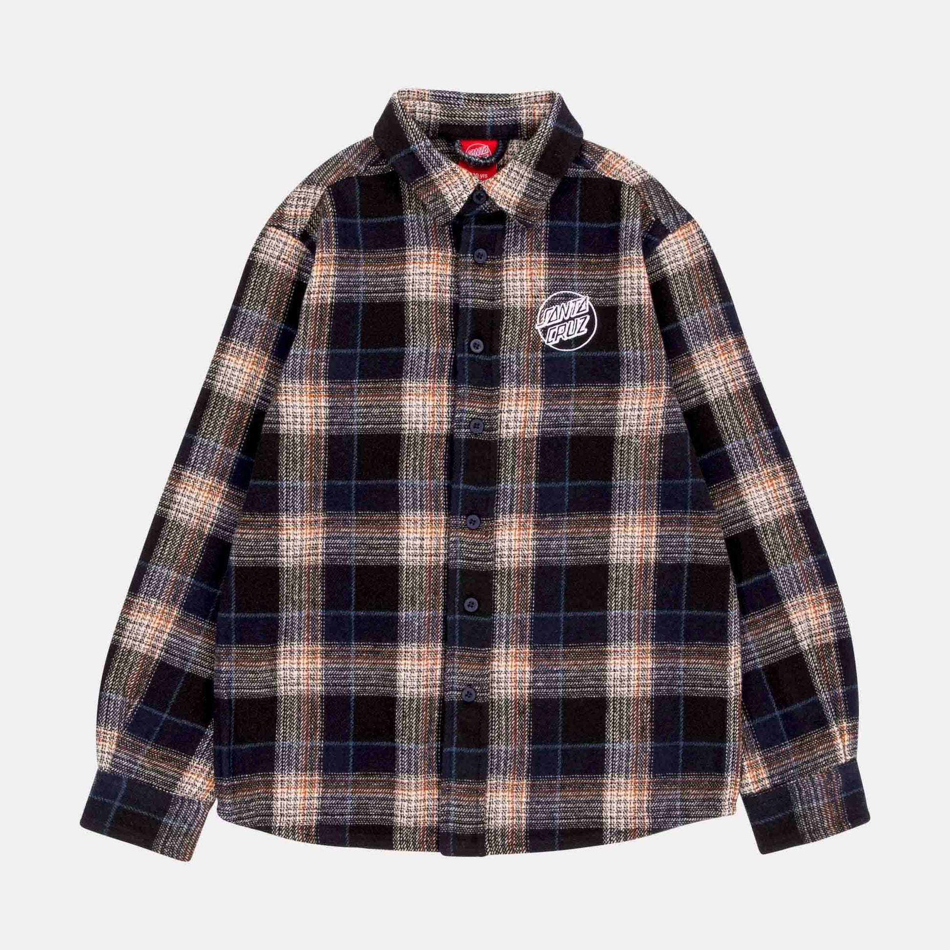 Santa Cruz Youth Chopper LS Shirt Navy Check