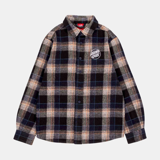 Santa Cruz Youth Chopper LS Shirt Navy Check