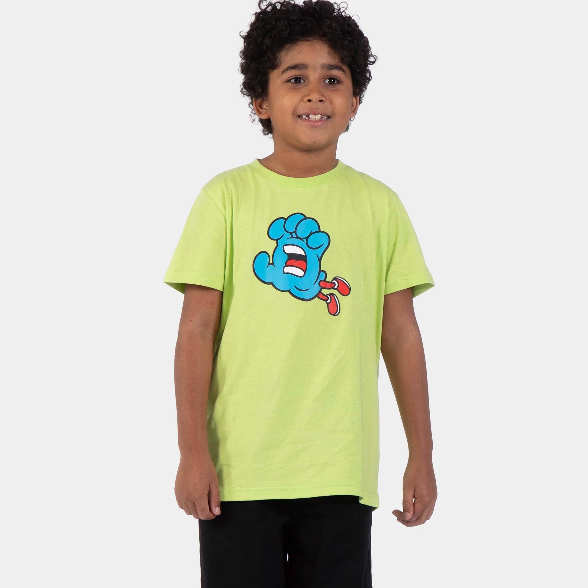 Santa Cruz | Youth Hand Dude T Shirt Green Glow