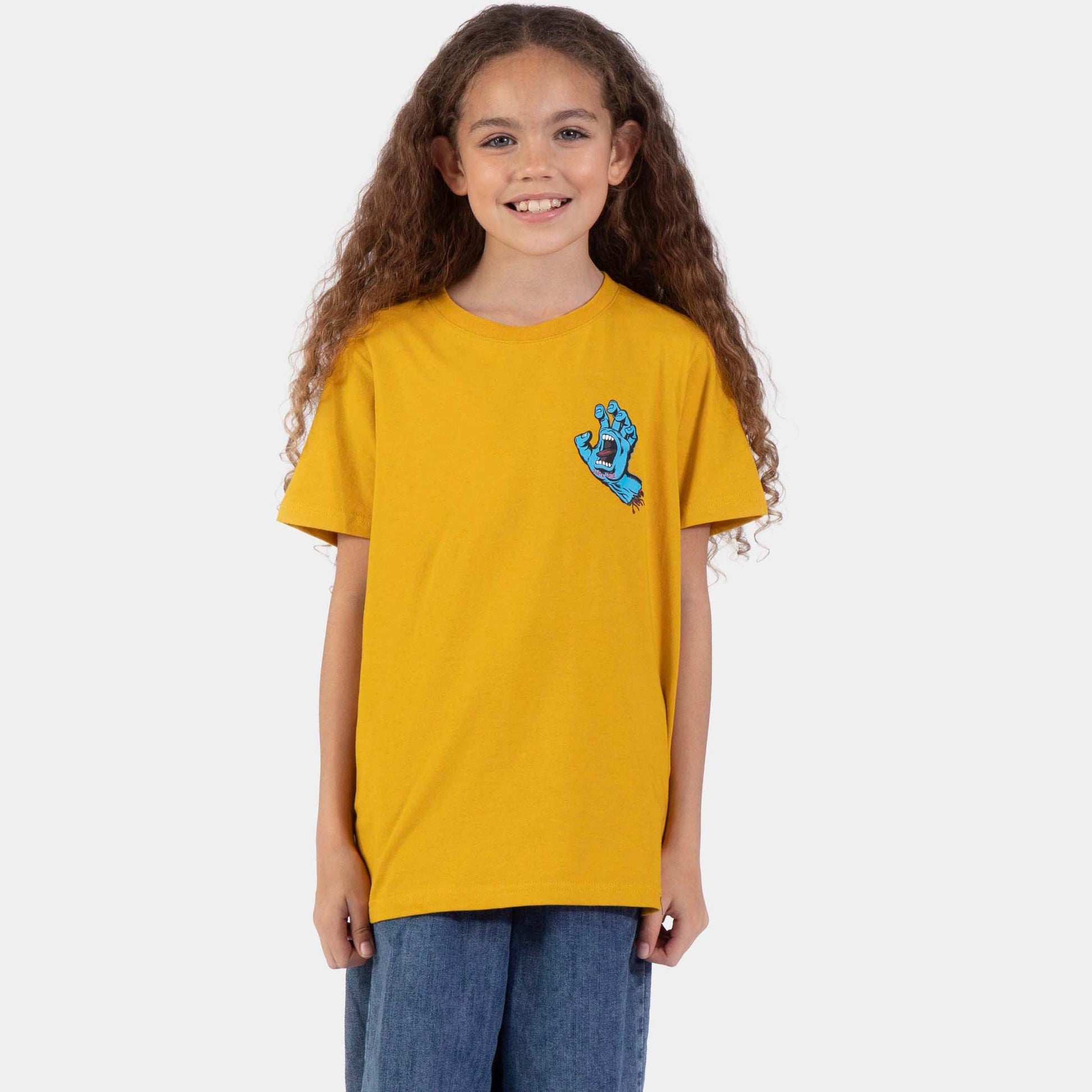Santa Cruz | Youth Screaming Hand Chest T Shirt Mustard