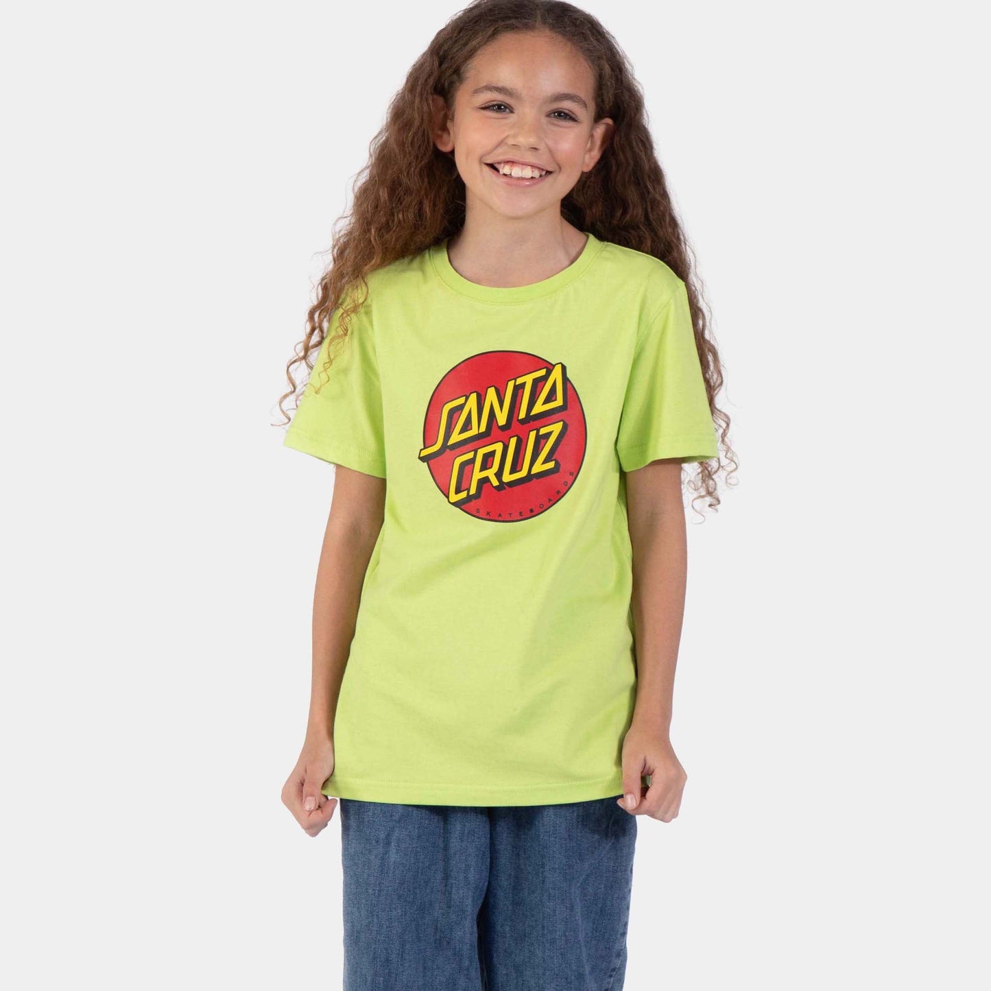 Santa Cruz | Youth Classic Dot T Shirt Green Glow