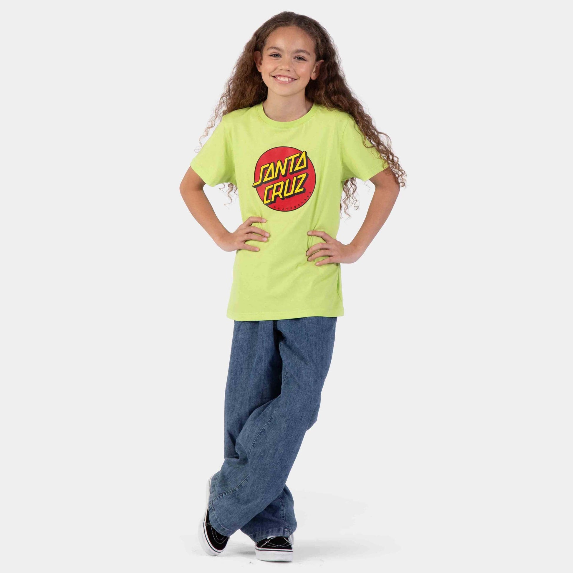 Santa Cruz | Youth Classic Dot T Shirt Green Glow