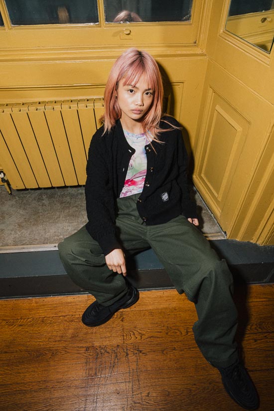 Santa Cruz Strip Digi Mesh LS Top, Wharf Knit Cardigan and Makers Pant 