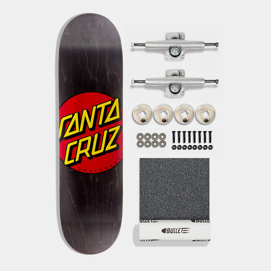 Santa Cruz Build at Home Complete - Classic Dot w Ricta Wheels 8.25in x 31.83in - Black