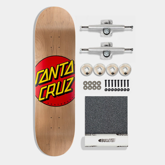 Santa Cruz Build at Home Complete - Classic Dot with Ricta 8.375in x 32in - Brown