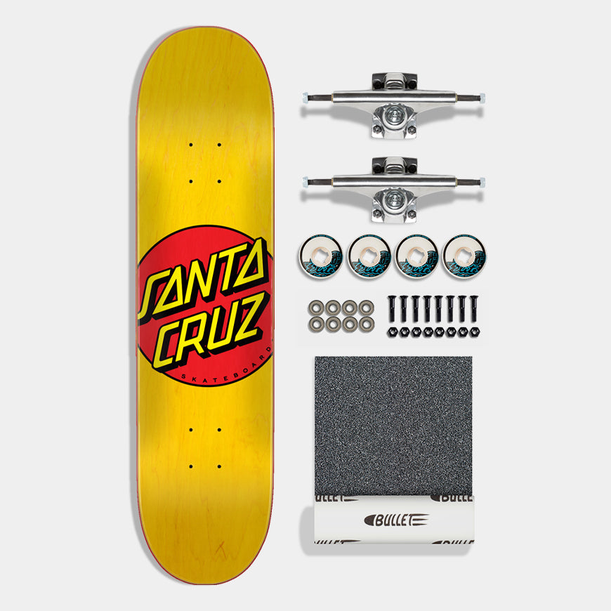 Santa Cruz Build at Home Complete - yellow Classic Dot deck with Krux & OJ