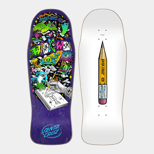Winkowski Hand Drawn Sketch Pro Shaped Skateboard Deck 10.34"