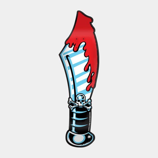Santa Cruz Skateboards | Meek Slasher Sword Freaks Skateboard Deck 9.4in x 32.26in Blue/Black/Red