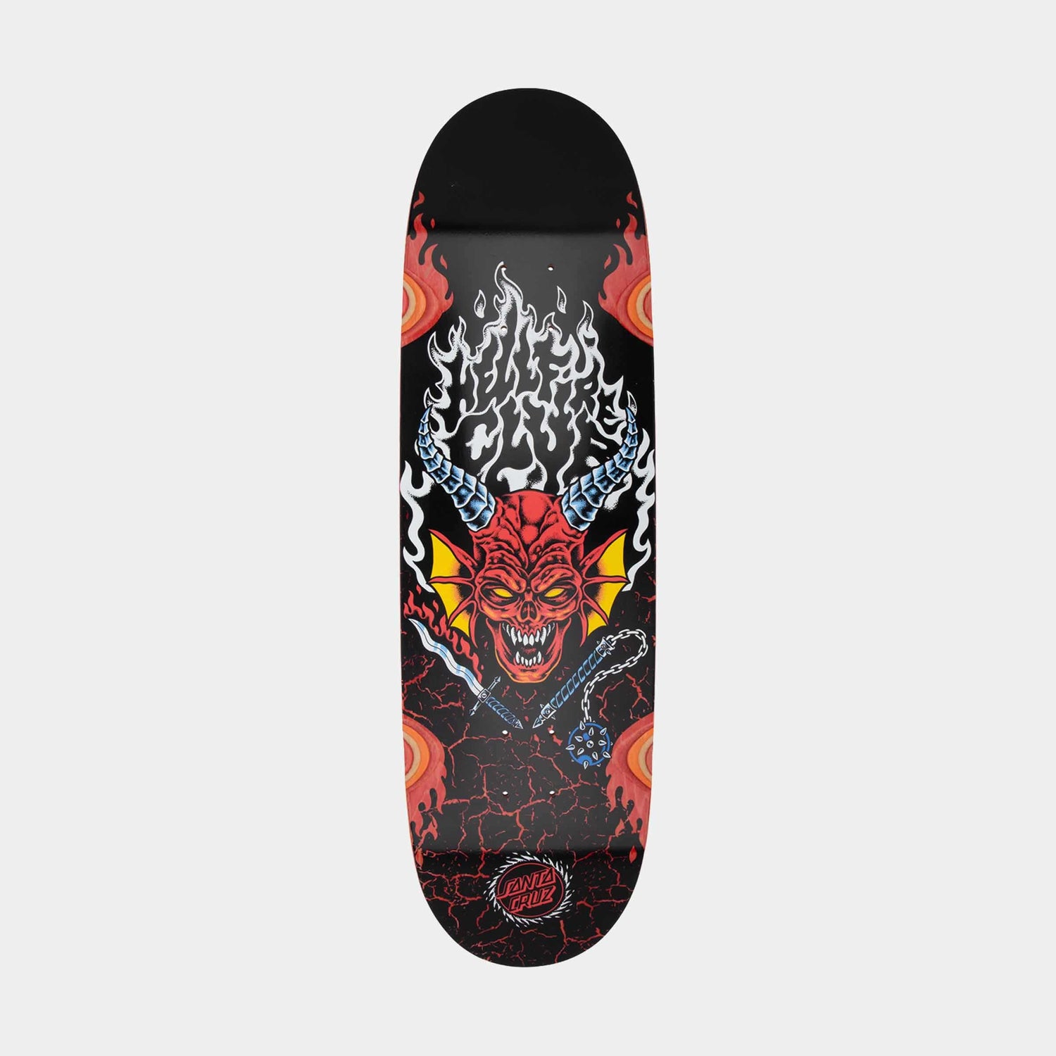 Santa Cruz Stranger Things Hellfire Flame Skateboard Deck 9in